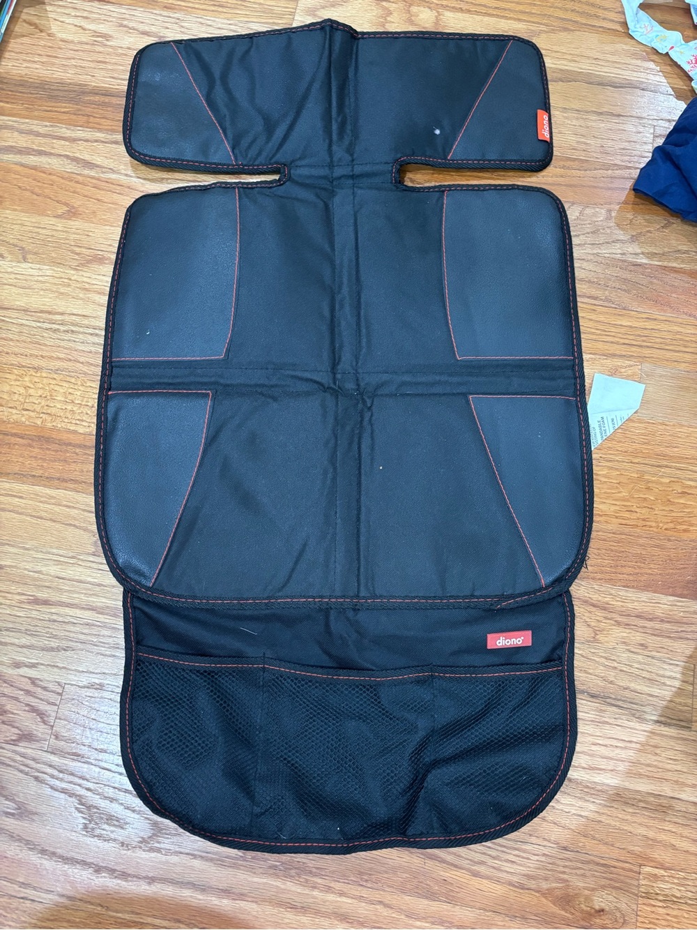 Black Car Seat Protector with Storage Pockets